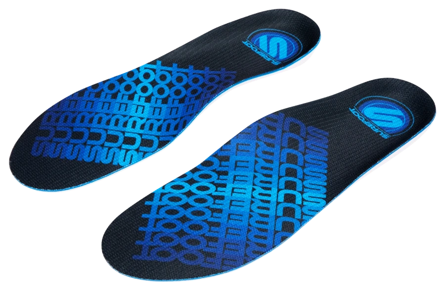 A pair of Surefoot Conforma insoles, top-down