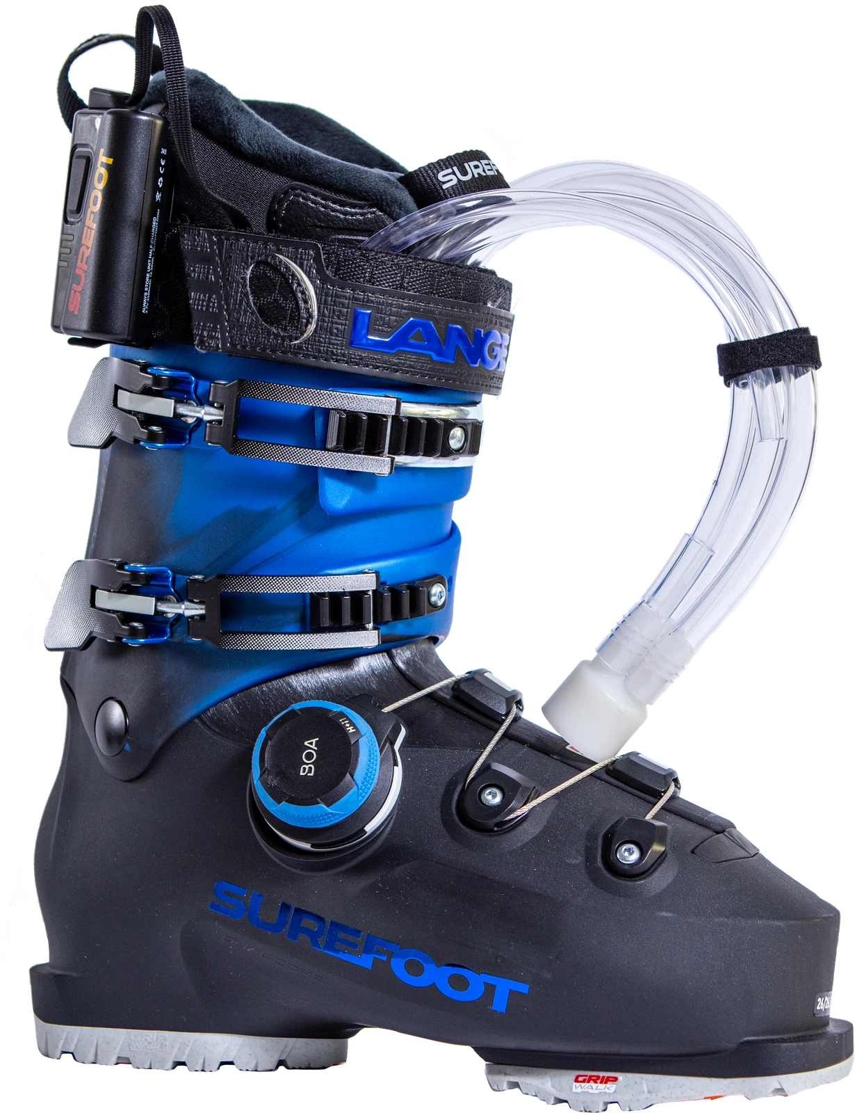 Surefoot custom Lange BOA ski boot with Winterheat battery