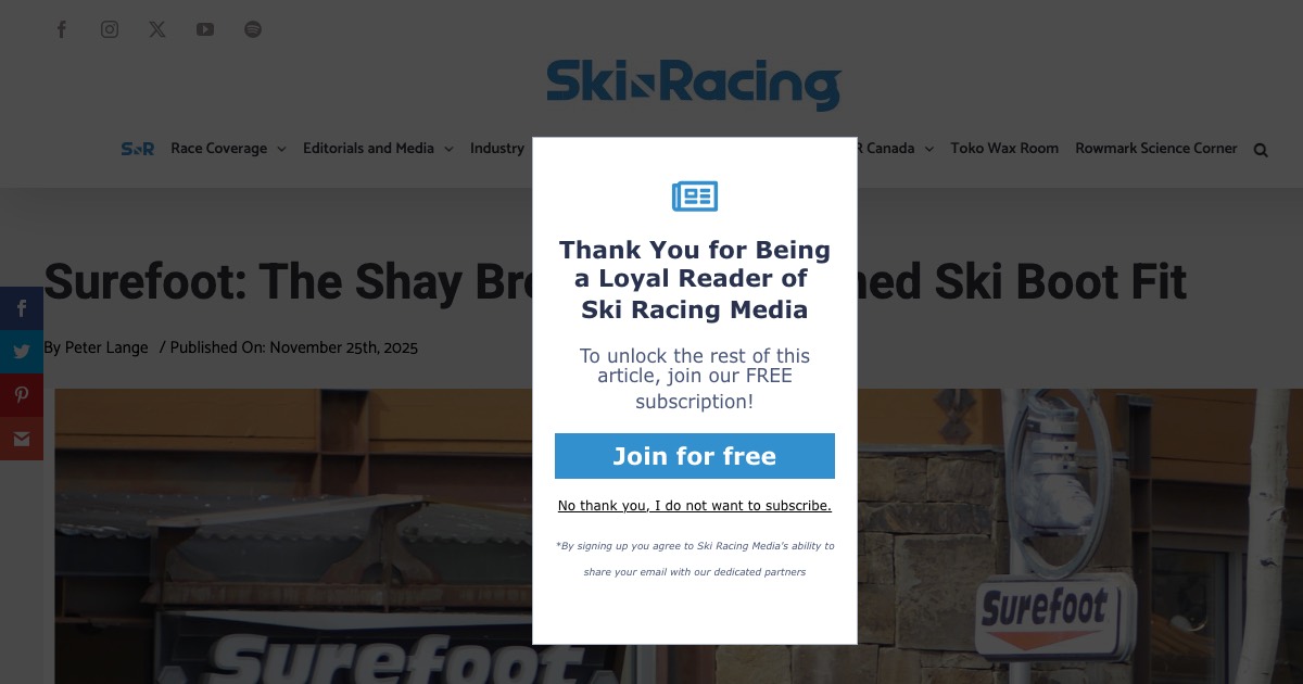 Ski Racing Media — Surefoot
