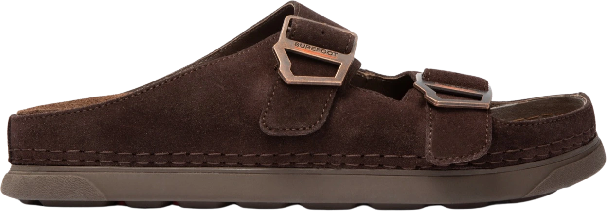 The Park Sandal in brown suede